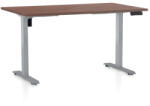 Rauman Masa inaltime reglabila OfficeTech B, 140 x 80 cm, bază gri, nuca