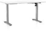 Rauman Masa inaltime reglabila OfficeTech A, 120 x 80 cm, bază gri, alb