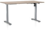 Rauman Masa inaltime reglabila OfficeTech A, 140 x 80 cm, bază gri, stejar