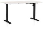 Rauman Masă înălțime reglabilă OfficeTech A, 120 x 80 cm, picioare negre, frasin alb