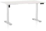 Rauman Masă înălțime reglabilă OfficeTech B, 120 x 80 cm, picioare albe, frasin alb