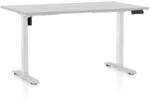 Rauman Masa inaltime reglabila OfficeTech B, 140 x 80 cm, bază albă, gri deschis