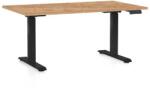 Rauman Masă înălțime reglabilă OfficeTech D, 140 x 80 cm, picioare negre, stejar kraft