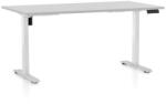 Rauman Masa inaltime reglabila OfficeTech B, 160 x 80 cm, bază albă, gri deschis