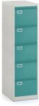 Rauman Dosar metalic A4 - 5 sertare, 45, 5 x 62 x 162, 5 cm, incuietoare cilindrica, verde - ral 6033 Dulap arhivare