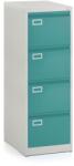 Rauman Dosar metalic A4 - 4 sertare, 45, 5 x 62 x 132 cm, încuietoare cilindrică, verde - ral 6033 Dulap arhivare