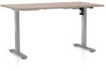 Rauman Masa inaltime reglabila OfficeTech A, 120 x 80 cm, bază gri, stejar