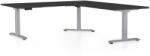 Rauman Masa inaltime reglabila OfficeTech Angle, 180 x 200 cm, bază gri, negru