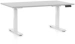 Rauman Masa inaltime reglabila OfficeTech C, 120 x 80 cm, bază albă, gri deschis