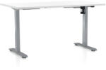 Rauman Masa inaltime reglabila OfficeTech A, 140 x 80 cm, bază gri, alb
