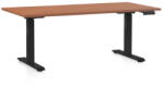 Rauman Masa inaltime reglabila OfficeTech D, 160 x 80 cm, bază neagră, cireașă