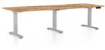 Rauman Masă înălțime reglabilă OfficeTech Long, 240 x 80 cm, picioare gri, stejar auriu