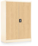 Rauman Dulap metalic universal mediu cu imitație de lemn, 90 x 40 x 120 cm, încuietoare cu cilindru, fag / ral 9003 (C01-D; W-1; RAL9003) Dulap arhivare