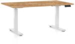 Rauman Masă înălțime reglabilă OfficeTech C, 140 x 80 cm, picioare albe, stejar auriu