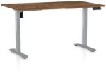 Rauman Masă înălțime reglabilă OfficeTech B, 140 x 80 cm, picioare gri, stejar silverjack