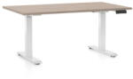 Rauman Masa inaltime reglabila OfficeTech D, 140 x 80 cm, bază albă, stejar