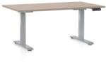 Rauman Masa inaltime reglabila OfficeTech D, 120 x 80 cm, bază gri, stejar