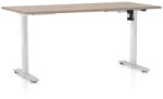 Rauman Masa inaltime reglabila OfficeTech A, 160 x 80 cm, bază albă, stejar