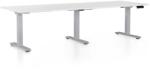Rauman Masa inaltime reglabila OfficeTech Long, 240 x 80 cm, bază gri, alb