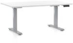 Rauman Masa inaltime reglabila OfficeTech D, 120 x 80 cm, bază gri, alb