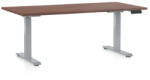 Rauman Masa inaltime reglabila OfficeTech D, 160 x 80 cm, bază gri, nuca