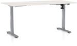 Rauman Masă înălțime reglabilă OfficeTech A, 160 x 80 cm, picioare gri, frasin alb