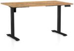 Rauman Masă înălțime reglabilă OfficeTech B, 120 x 80 cm, picioare negre, stejar auriu