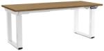Rauman Masă înălțime reglabilă OfficeTech Strong 180 x 80 cm, picioare albe, stejar piatra