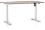 Rauman Masa inaltime reglabila OfficeTech A, 140 x 80 cm, bază albă, stejar