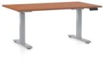 Rauman Masa inaltime reglabila OfficeTech D, 120 x 80 cm, bază gri, cireașă