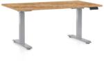 Rauman Masă înălțime reglabilă OfficeTech D, 120 x 80 cm, picioare gri, stejar auriu