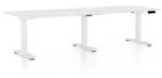 Rauman Masă înălțime reglabilă OfficeTech Long, 240 x 80 cm, picioare albe, frasin alb