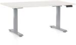 Rauman Masă înălțime reglabilă OfficeTech D, 140 x 80 cm, picioare gri, frasin alb
