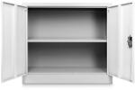 Rauman Dulap metalic universal jos 90 x 40 x 80 cm, încuietoare cilindrică, gri - ral 7035 (C01B-5; RAL7035) Dulap arhivare