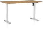 Rauman Masă înălțime reglabilă OfficeTech A, 120 x 80 cm, picioare albe, stejar piatra