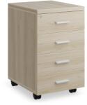 Rauman Container SimpleOffice 40 x 48 cm - 4 sertare, stejar deschis (CF-0466A_CF-8820) Comoda