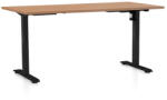 Rauman Masa inaltime reglabila OfficeTech A, 160 x 80 cm, bază neagră, fag
