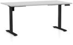 Rauman Masa inaltime reglabila OfficeTech B, 160 x 80 cm, bază neagră, gri deschis