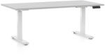 Rauman Masa inaltime reglabila OfficeTech D, 160 x 80 cm, bază albă, gri deschis