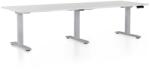 Rauman Masa inaltime reglabila OfficeTech Long, 240 x 80 cm, bază gri, gri deschis
