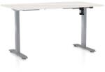 Rauman Masă înălțime reglabilă OfficeTech A, 140 x 80 cm, picioare gri, frasin alb