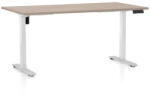 Rauman Masa inaltime reglabila OfficeTech B, 160 x 80 cm, bază albă, stejar
