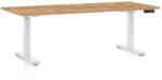 Rauman Masă înălțime reglabilă OfficeTech D, 180 x 80 cm, picioare albe, stejar kraft