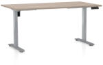 Rauman Masa inaltime reglabila OfficeTech B, 160 x 80 cm, bază gri, stejar