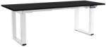 Rauman Masă înălțime reglabilă OfficeTech Strong 200 x 80 cm, picioare albe, negru