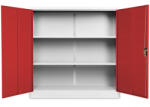 Rauman Dulap metalic universal mediu 120 x 40 x 120 cm, încuietoare cilindrică, roșu - ral 3000 Dulap arhivare