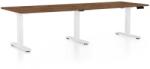 Rauman Masă înălțime reglabilă OfficeTech Long, 240 x 80 cm, picioare albe, stejar silverjack