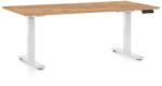 Rauman Masă înălțime reglabilă OfficeTech C, 160 x 80 cm, picioare albe, stejar kraft