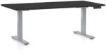 Rauman Masa inaltime reglabila OfficeTech D, 160 x 80 cm, bază gri, negru