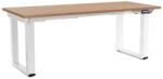Rauman Masă înălțime reglabilă OfficeTech Strong 180 x 80 cm, picioare albe, stejar